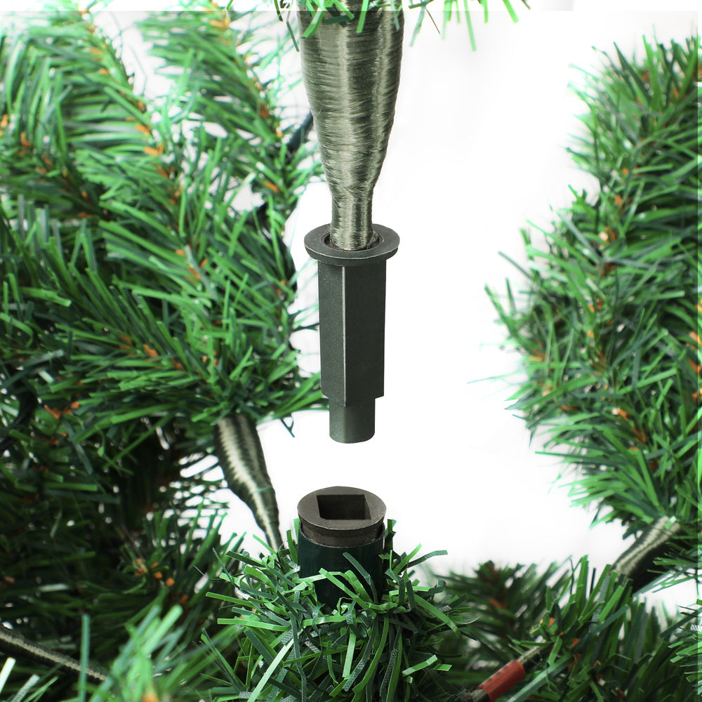 8FT Green Christmas Tree with LED Lights and Pine Cones Decorations