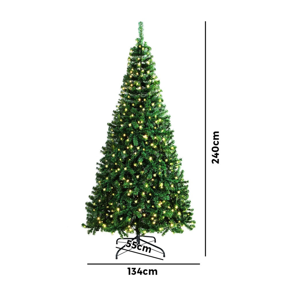 8FT Green Christmas Tree with LED Lights