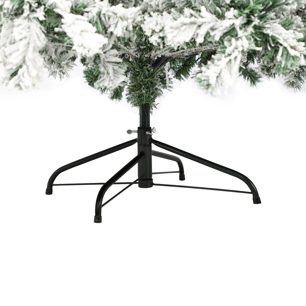 6FT Snow Flocked Green Christmas Tree with LED Lights