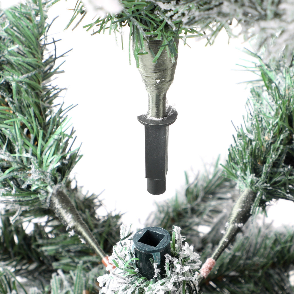 6FT Snow Flocked Green Christmas Tree with LED Lights