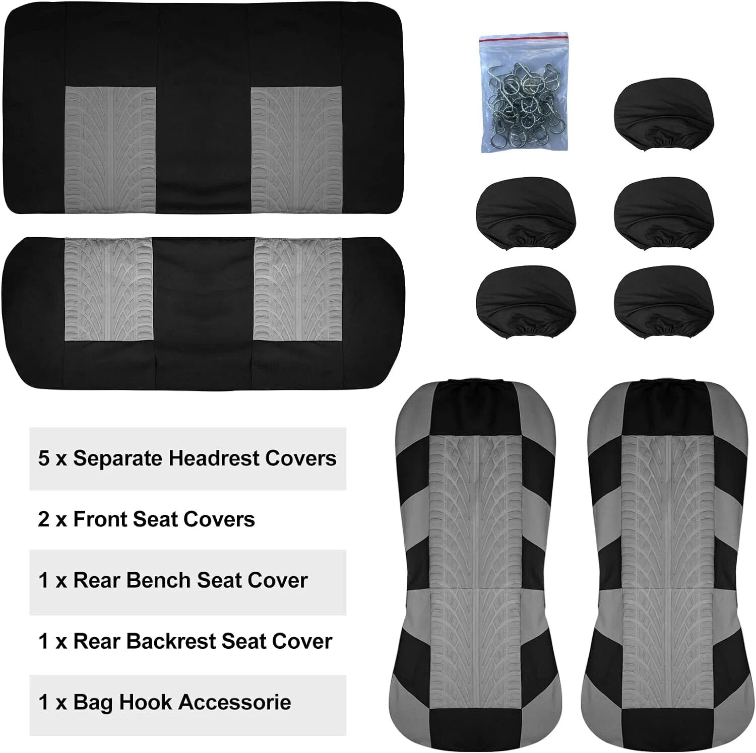 Car Universal Cloth Front Split Rear Bench Interior Covers