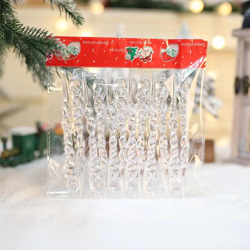 Crystal Clear Christmas Tree Ornaments Icicle Decorations