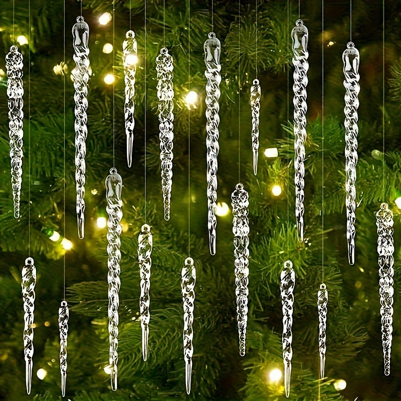 Crystal Clear Christmas Tree Ornaments Icicle Decorations