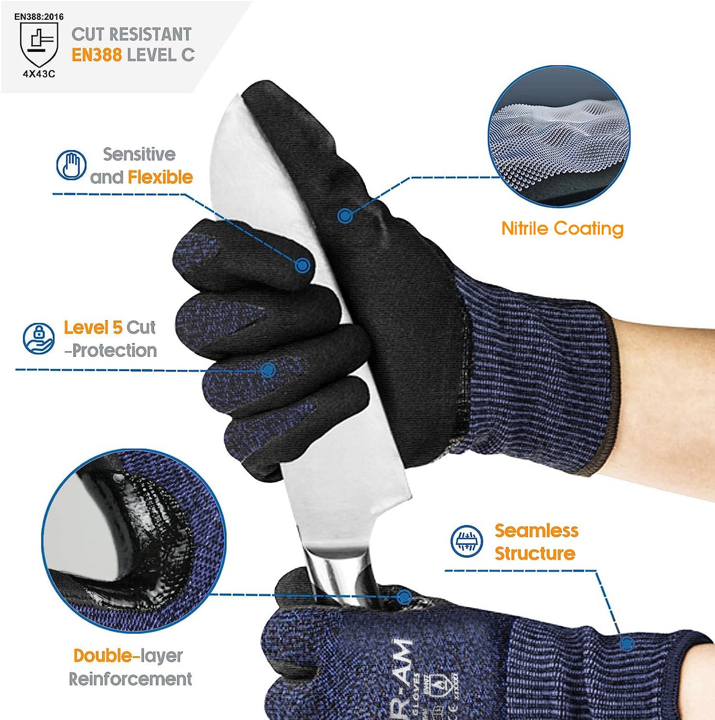 Firm Non-Slip Grip Cut-Resistant Gloves