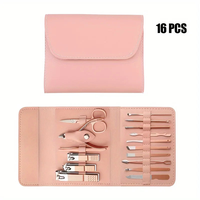 16pcs Professional Nail Clippers and Cuticle Nippers Set