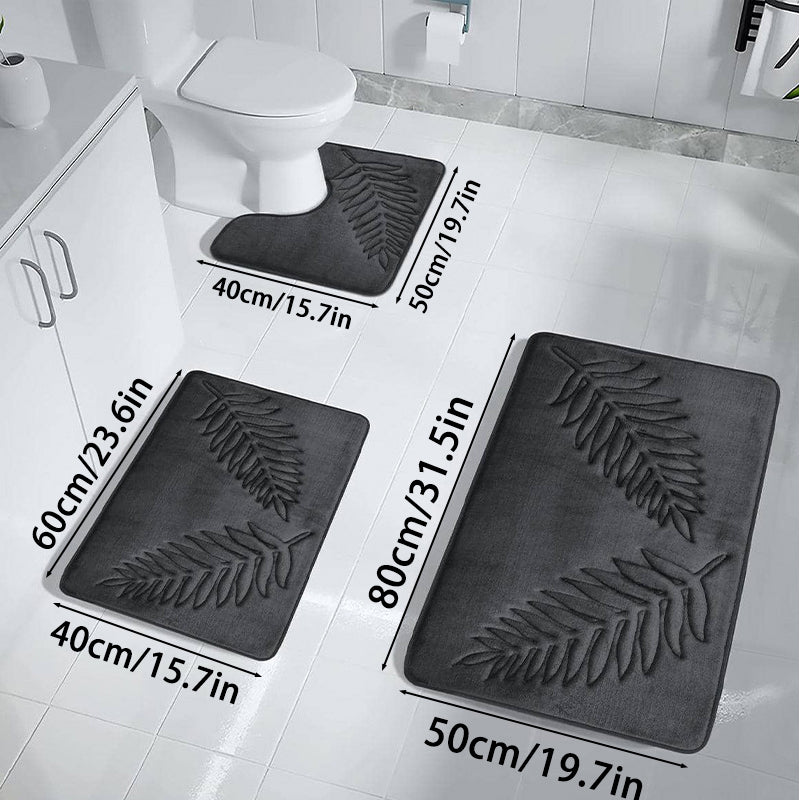 3pcs Set Nonslip Soft Quick Dry Bathroom Soft Rugs