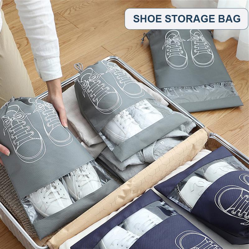 5pcs Non Woven Shoes Storage Bag Closet Organizer