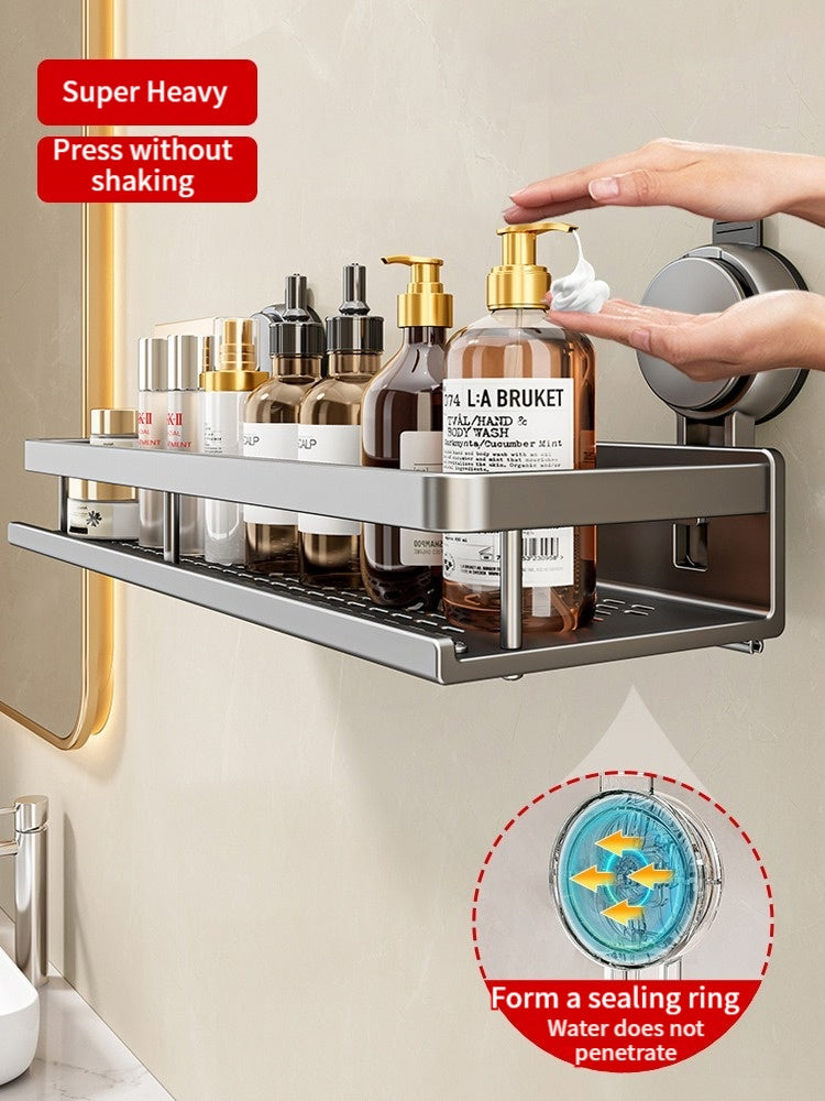 No Drill Suction Cup Bathroom Shelf Toilet Hanging Rack