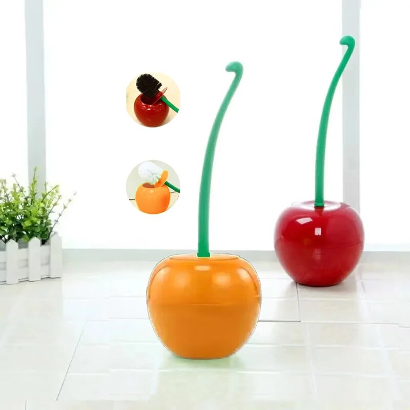 Creative Lovely Cherry Shape Lavatory Toilet Brush Set