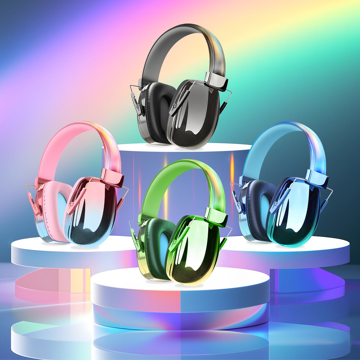 Fashionable Electroplated Earmuffs Kids Hearing Protector Anti-noise Headphones
