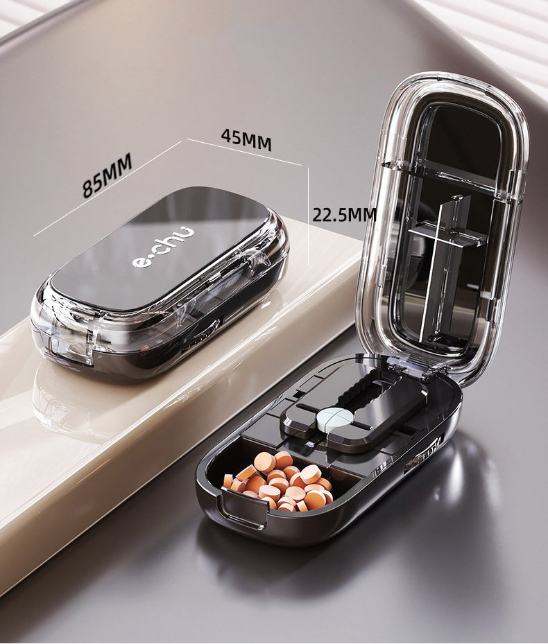 Portable Drug Tablet Medicine Dustproof Divider Organizer Crusher Pill Cutter