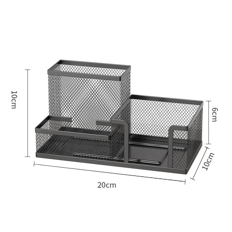 Mesh Desk Organizer Office Supplies Caddy with Pencil Holder and Storage Baskets