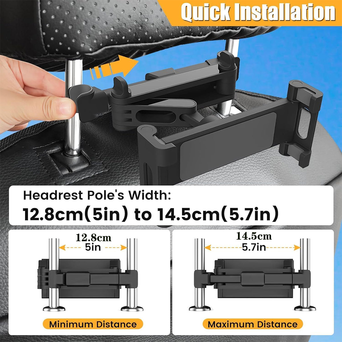 Car Headrest Tablet Holder