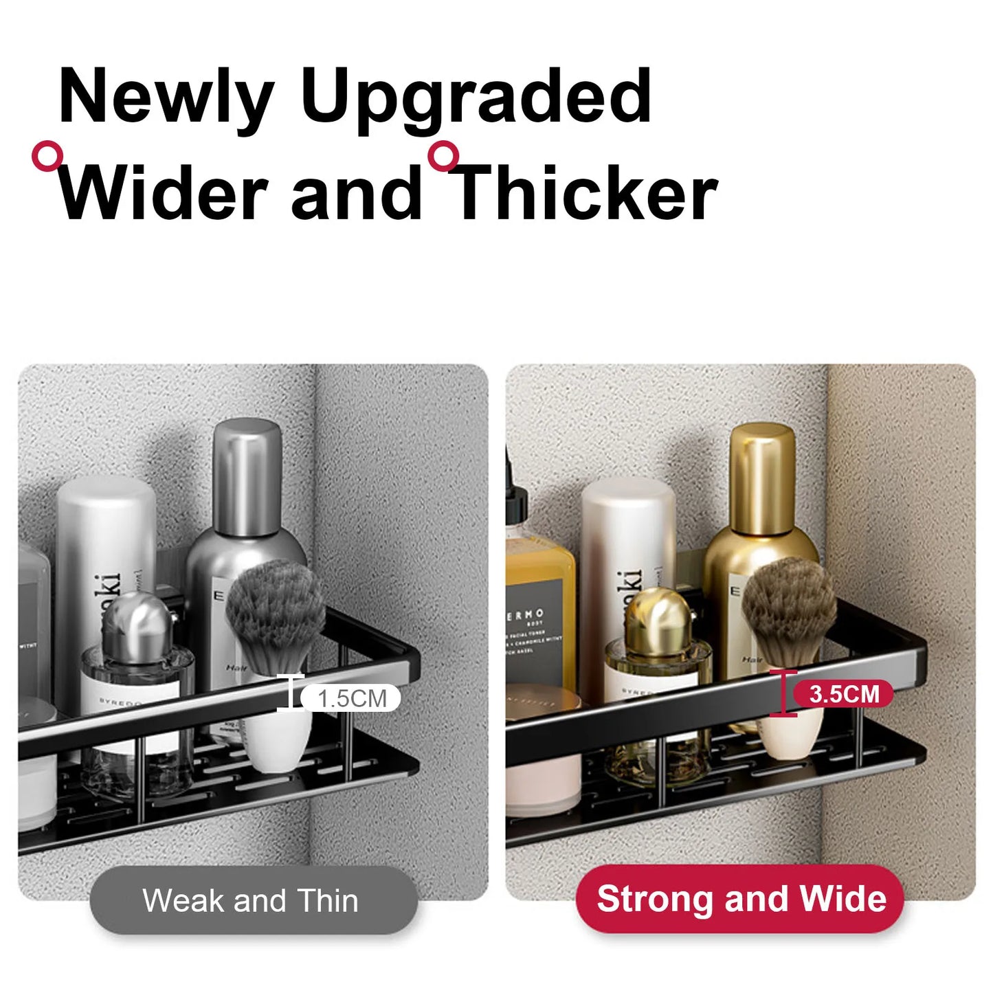 No Drill Wall Mounted Shower Corner Rack Bathroom Kitchen Accessories