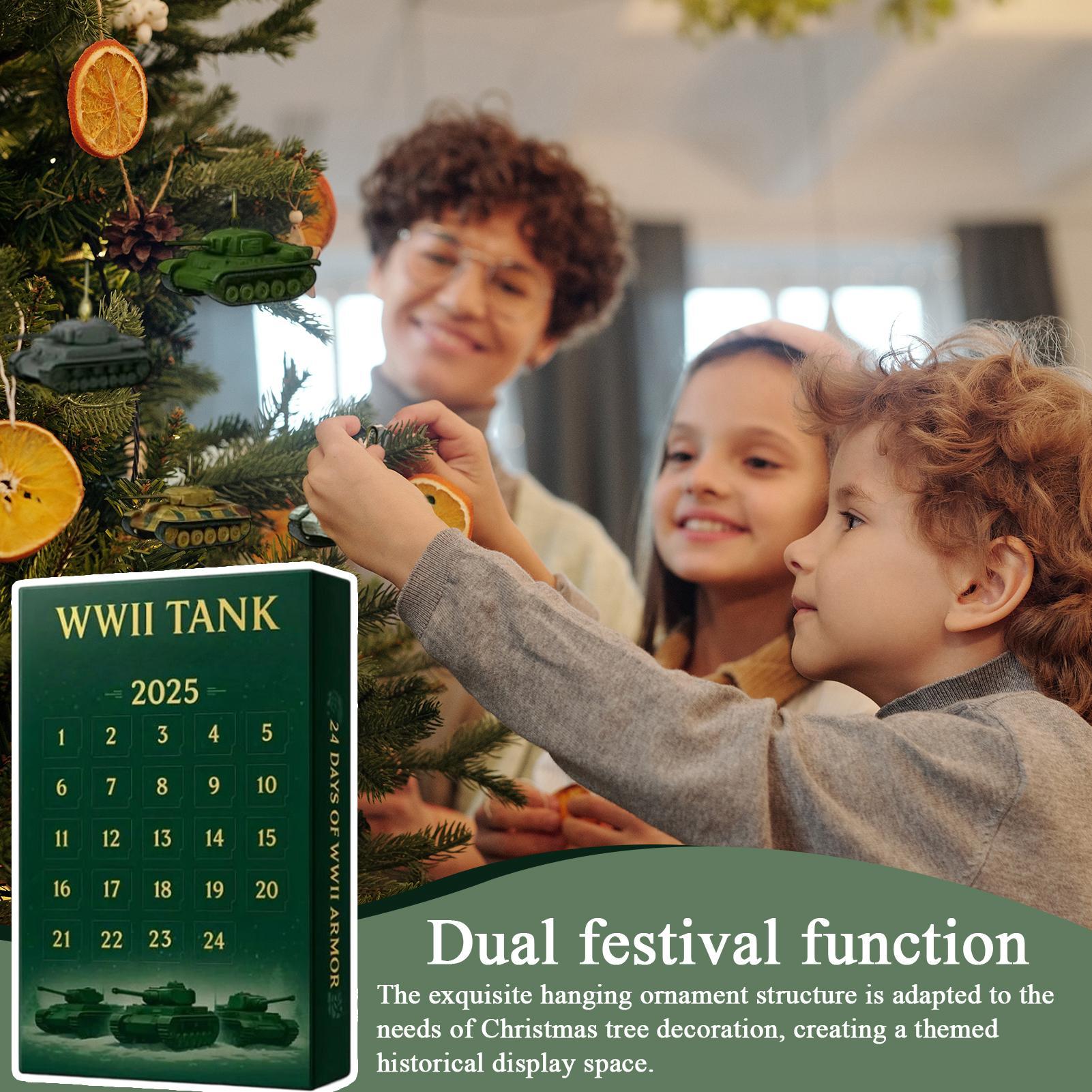 Advent Christmas Calendars 24-Day 2D Acrylic Iconic Tank Ornament Calendar