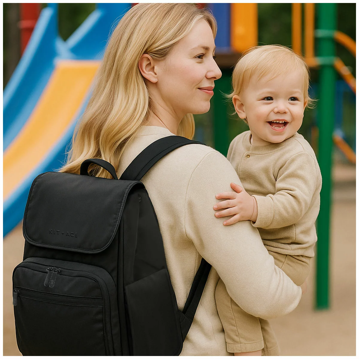 Kit + Ace Baby Bag Set Black - Free Shipping