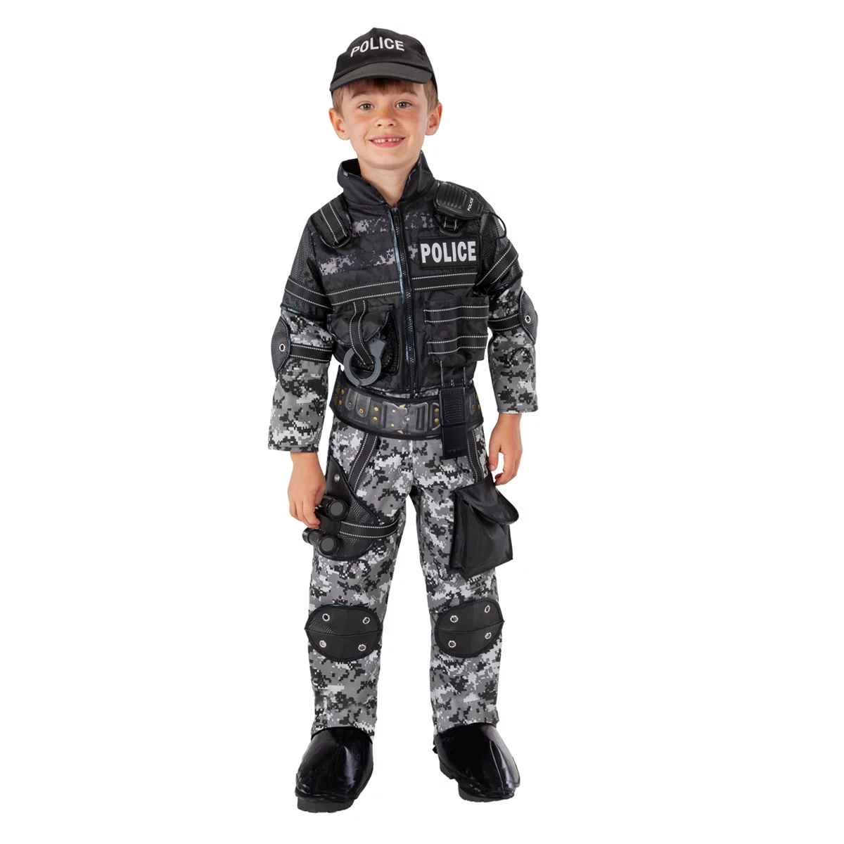 Teetot Adventure Factory Police Team Costume Kids Size 7-8 Dress Up