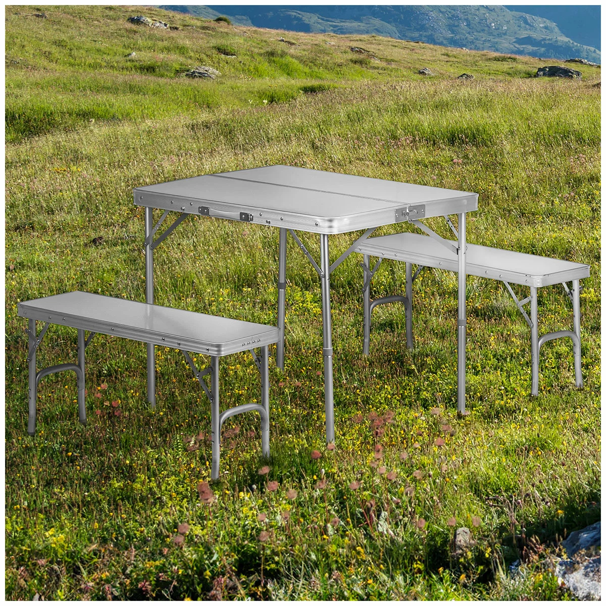 Timber Ridge Portable Picnic Table with Bench Seating Camping Outdoor Set