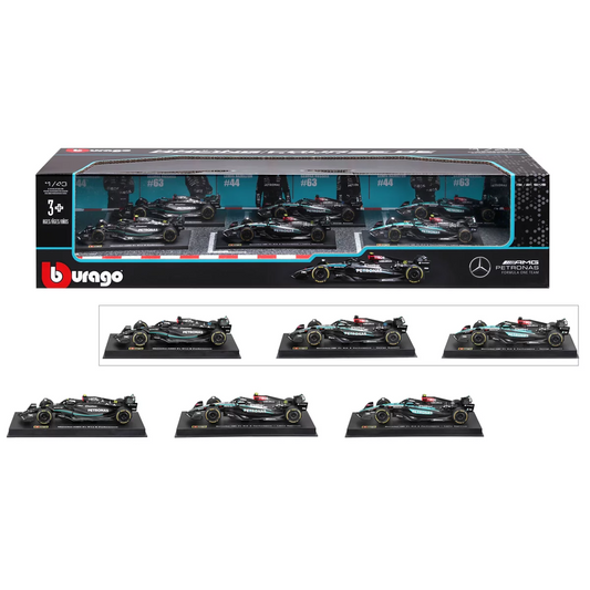 Maisto 1:43 Mercedes Formula Racing Die Cast 6 Pack 2026 Collectible Cars