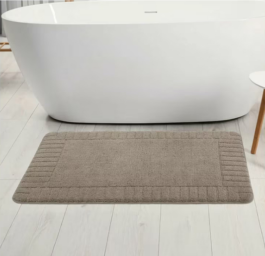 YMF Memory Foam Bath Mat 60x91cm Taupe Soft Absorbent Non Slip Bathroom Rug