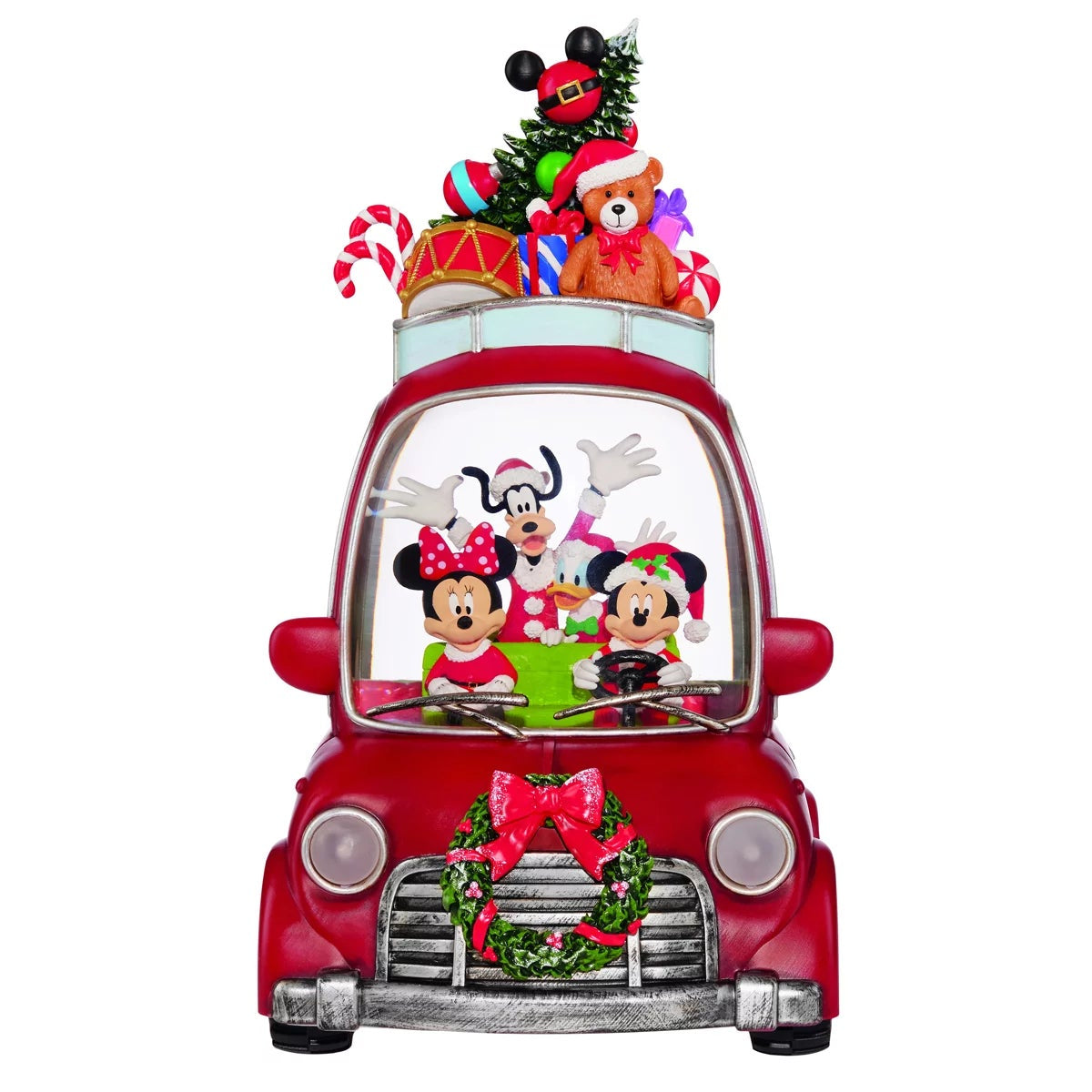 Disney LED Holiday Water Spinning Car 35cm Christmas Snow Globe Decor