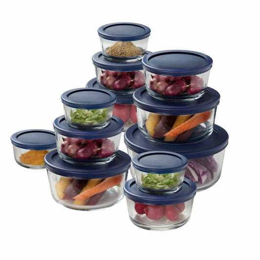 Pyrex 12 Pcs Oven Safe Glass Storage Containers W/ Lids Kitchen Organisation Set