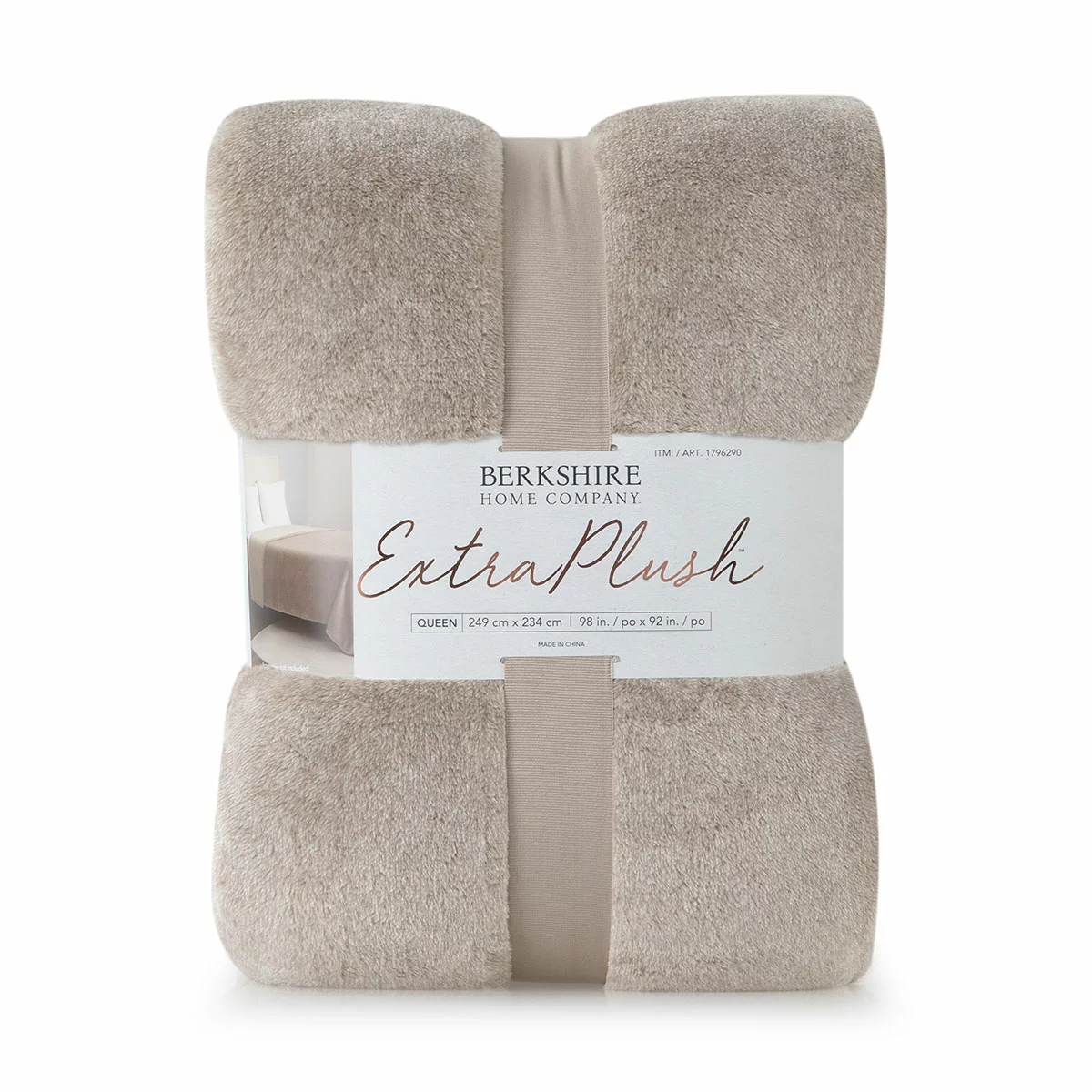 Berkshire Premium Plush Blanket Queen 234x249cm Linen Warm Soft Home Bedding