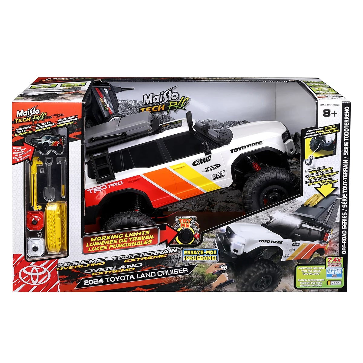 Maisto Tech Toyota Land Cruiser Xtreme Overland RC 4WD White Remote Car