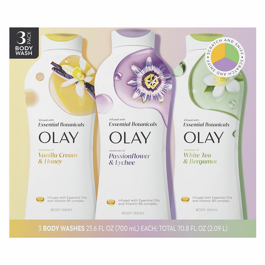 Olay Essential Botanicals Body Wash 3 x 700ml Moisturising Vitamin B3 Complex
