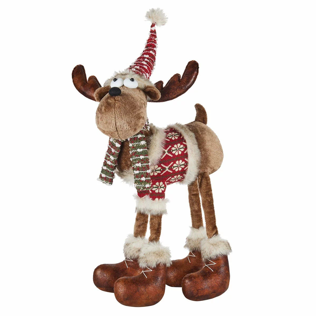 Christmas Moose Statue Rustic 86.3cm Standing Woodland Holiday Home Decoration