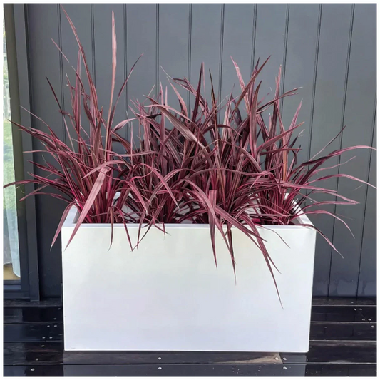 Greenlife Metal Planter Box 900x400x500mm White Outdoor Garden Planter