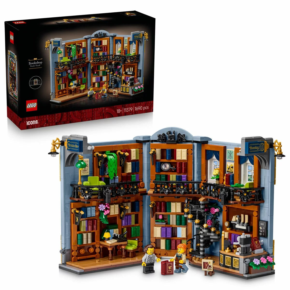 LEGO Icons Bookshop Book Nook 11379 Building Set 1690 Pieces Adults 18+