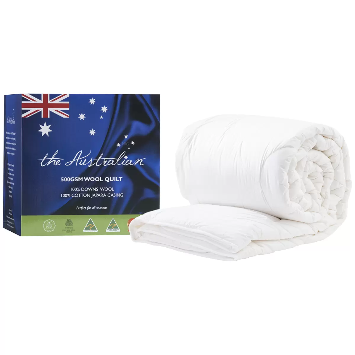The Australian Wool Quilt Single 500GSM 100% Wool Made in Australia Doona