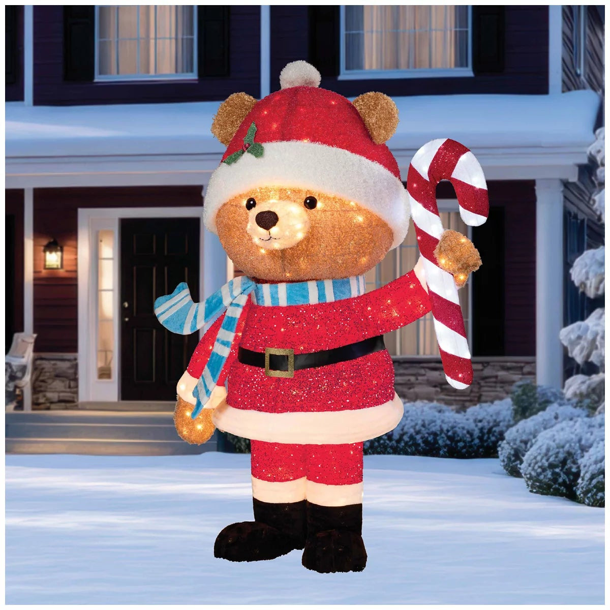 218cm LED Pop-Up Santa Bear Christmas Decoration W/ Twinkle Lights & Lawn Stakes