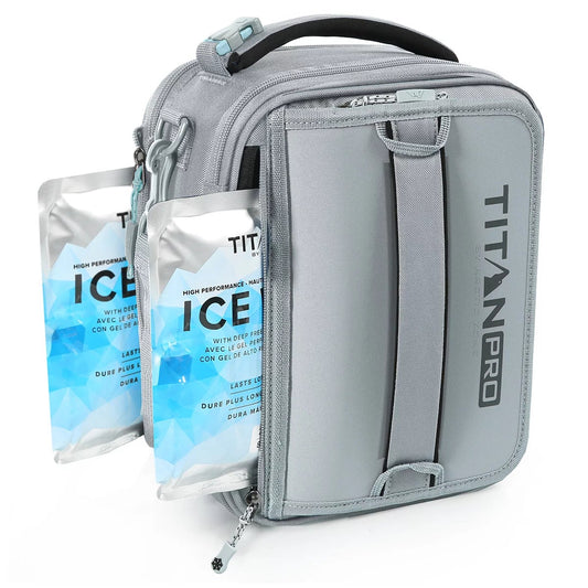 Titan PRO Expandable Insulated Lunch Bag Quarry 8L with 2 Ice Walls Bento Box