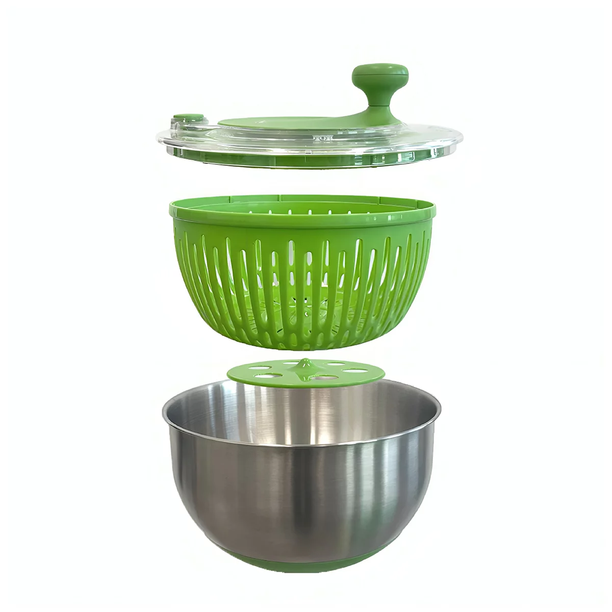 Rollkitchen Salad Spinner 4.5L Stainless Steel Large Vegetable Dryer Washer Free Shipping