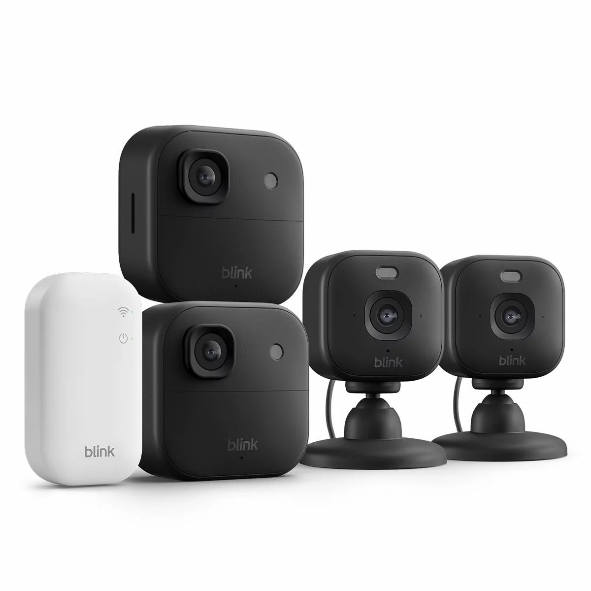 Blink 2K+ 4-Cam Security System Outdoor & Mini Cameras Colour Night Vision