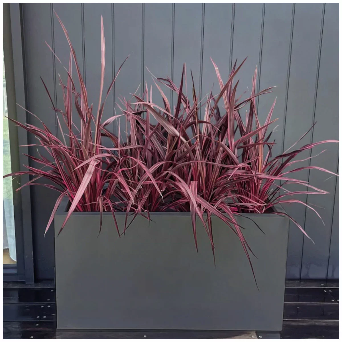 Greenlife Designer Planter Box 900x400x500mm Charcoal Steel Garden Planter