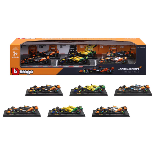 Maisto 1:43 McLaren Formula Racing Die Cast 6 Pack 2026 Collectible Cars