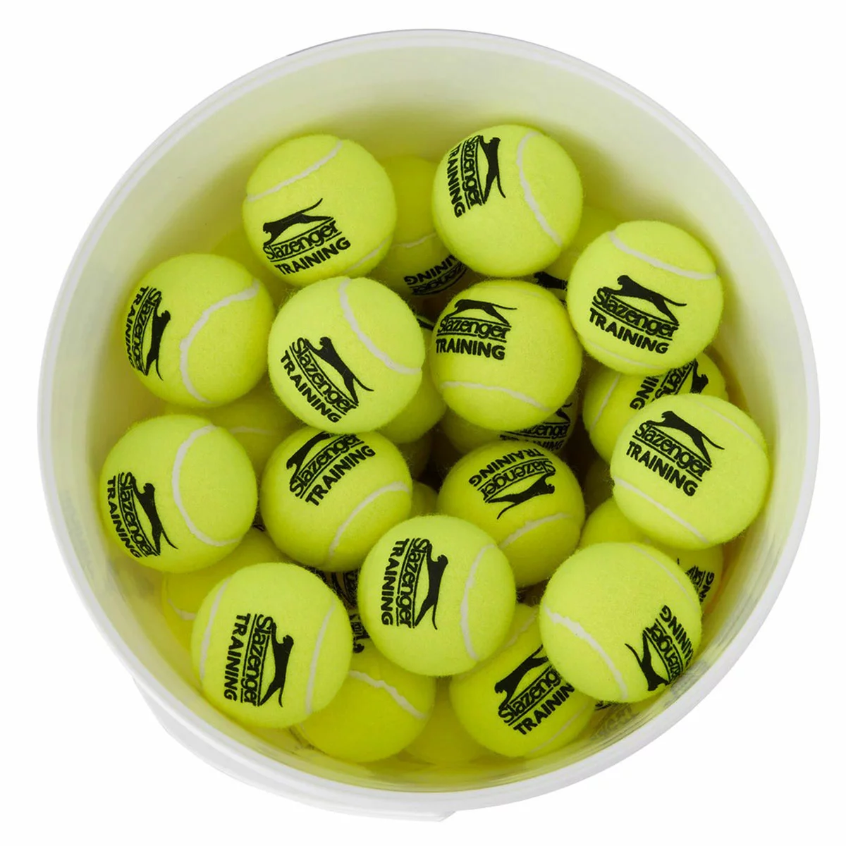 Slazenger Training Tennis Balls Bucket 60 Balls Pressureless All Surface Balls