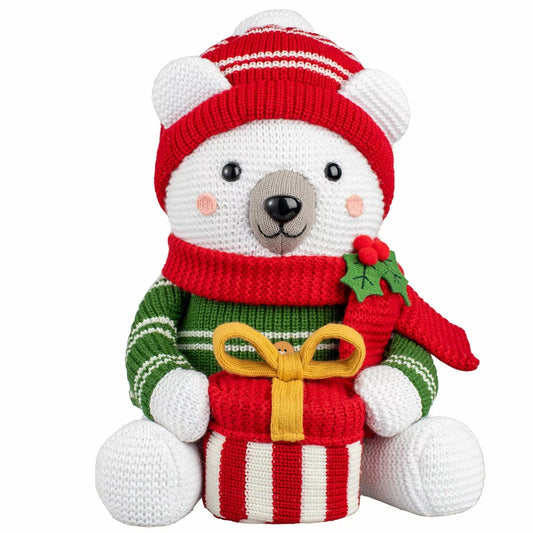 Christmas Knit Moose & Polar Bear 2 Piece Set 40.6cm Shelf Decor Figurines