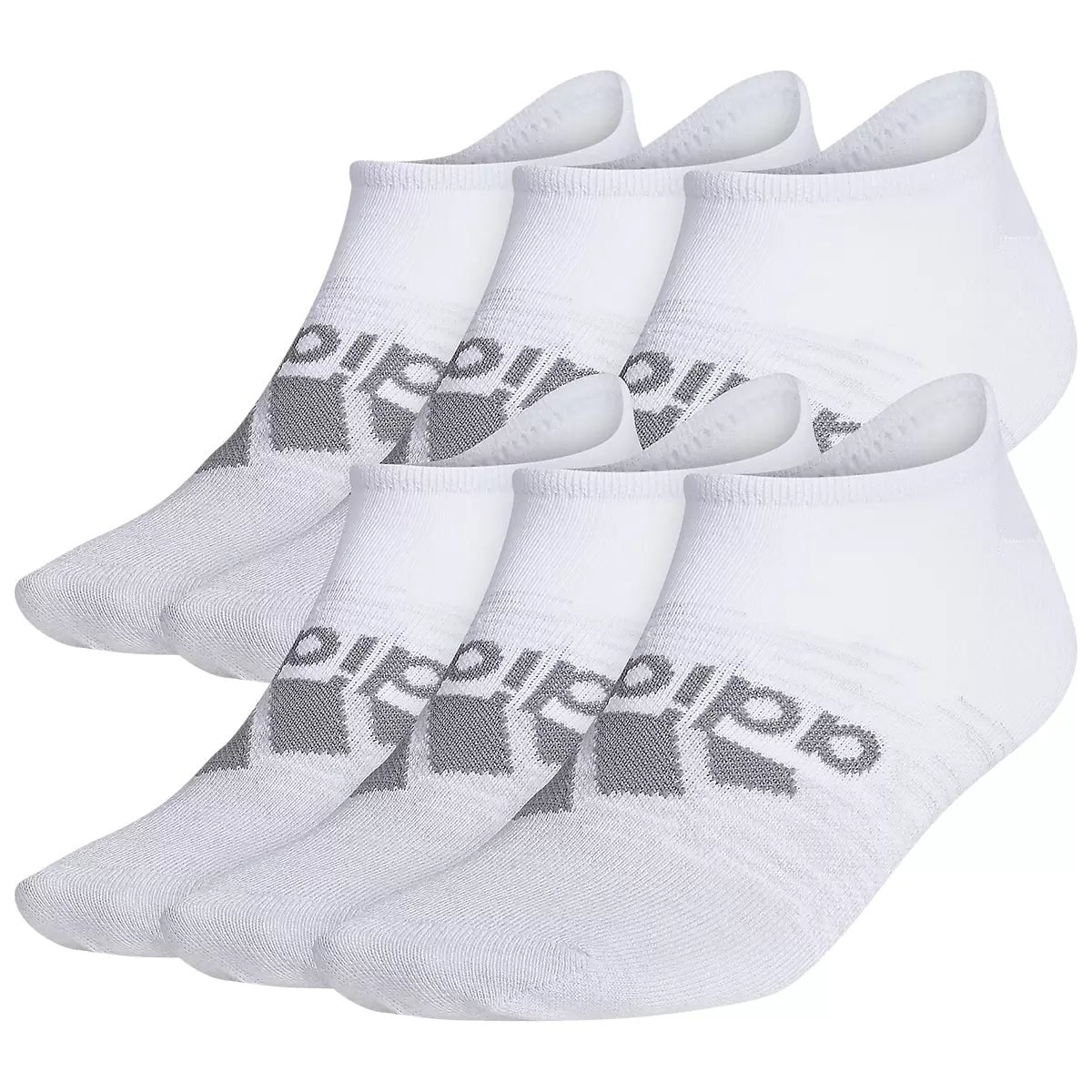 Adidas Womens No Show Socks White 6 Pair Pack x 2 Packs Low Cut Sports Socks 12