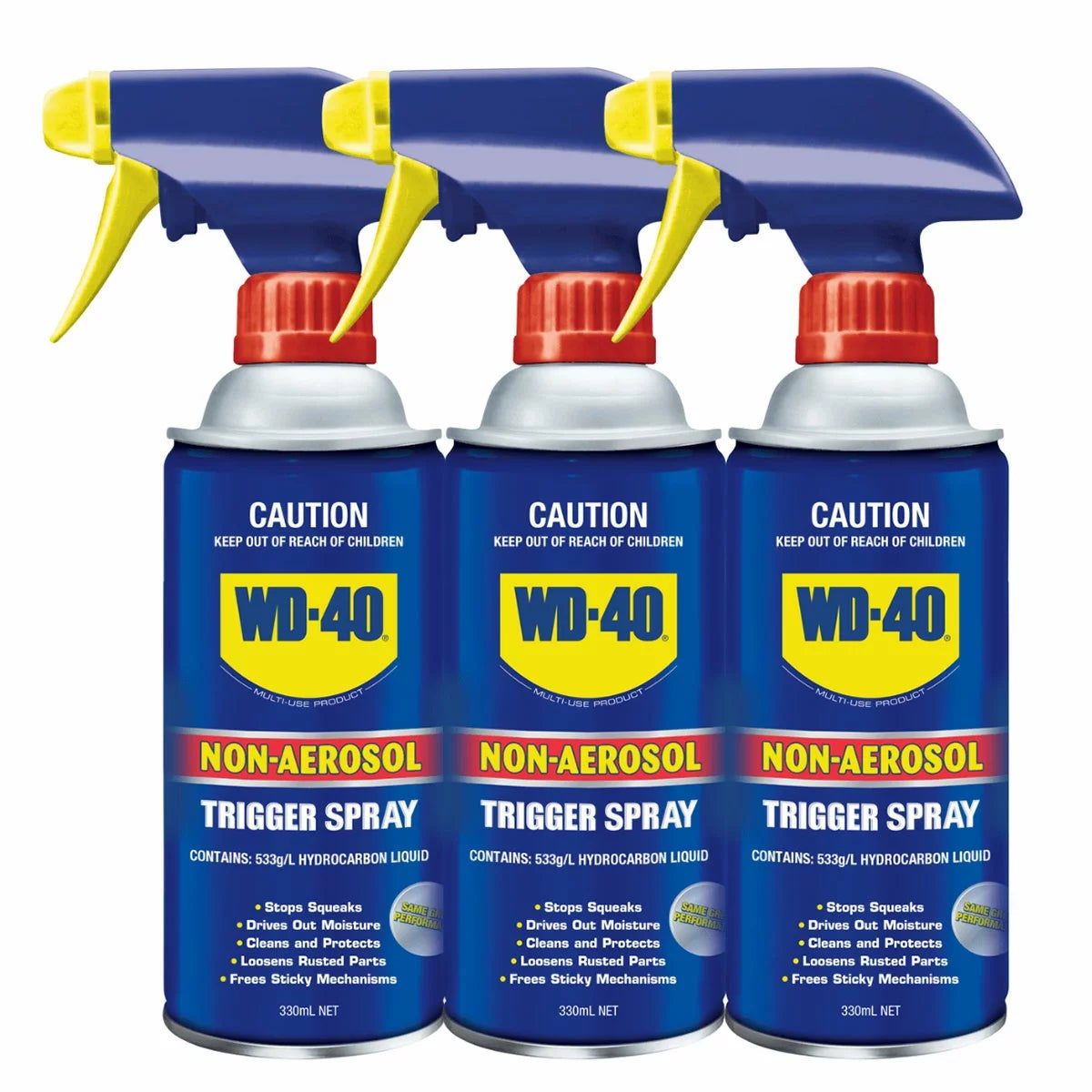 WD-40 330mL Multi-Use Trigger Spray 3 Pack Rust Protection Lubricant