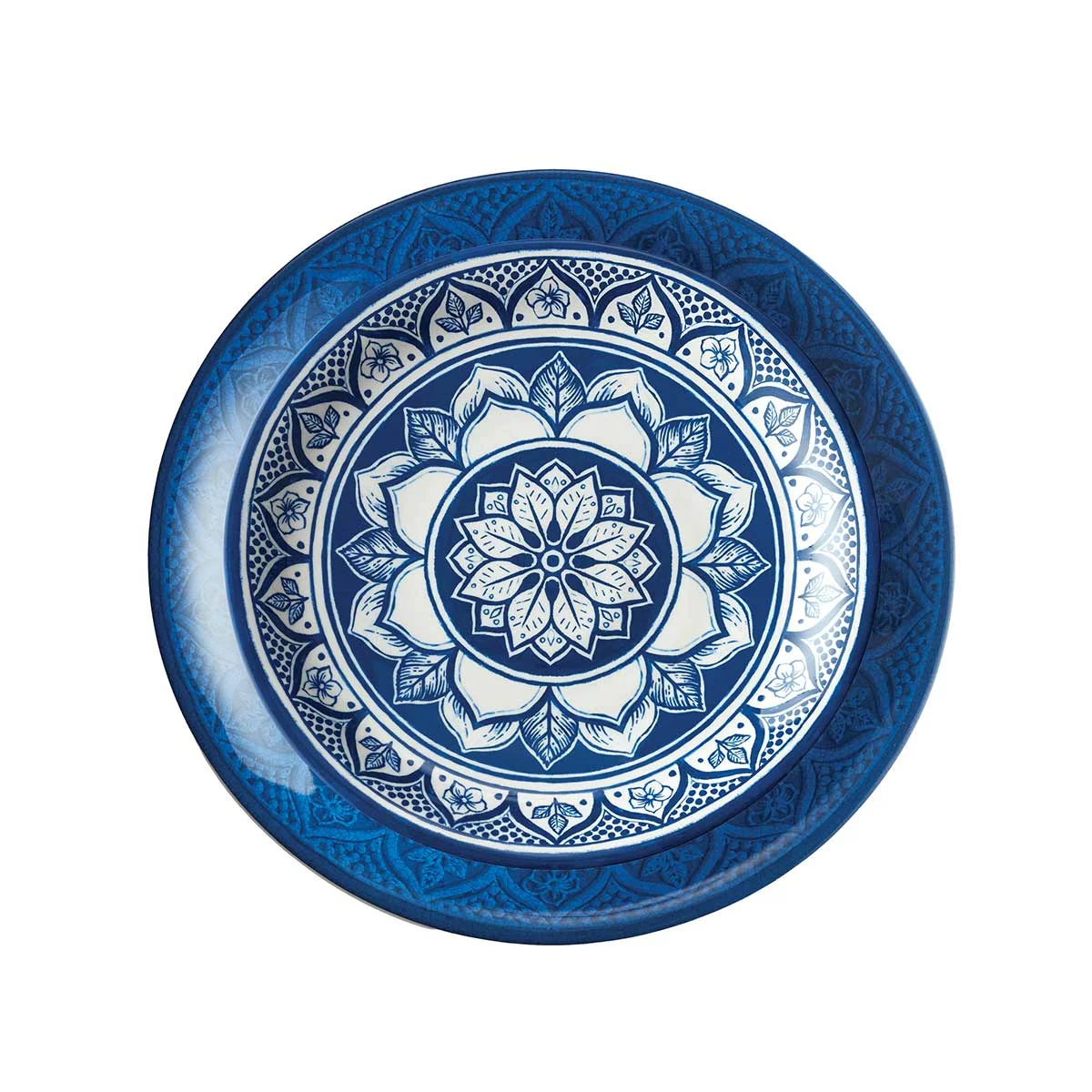 Pandex Melamine Dinnerware 12 Piece Set Blue Dishwasher Safe - Free Shipping