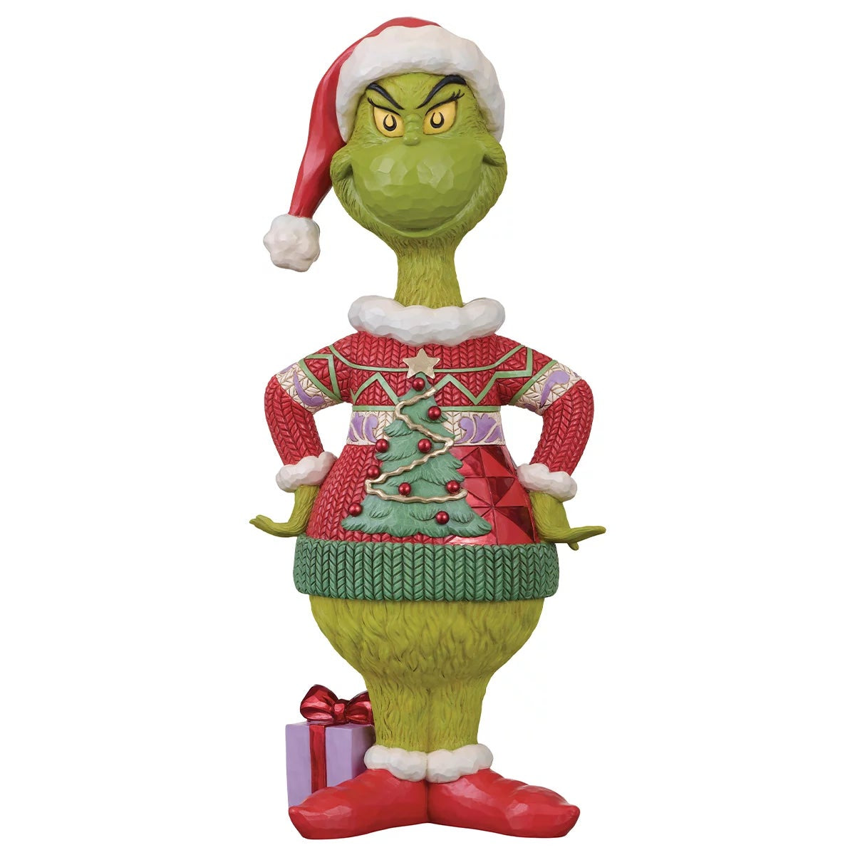 Jim Shore Grinch 20.2 Inch Ugly Sweater Christmas Statue Hand Painted