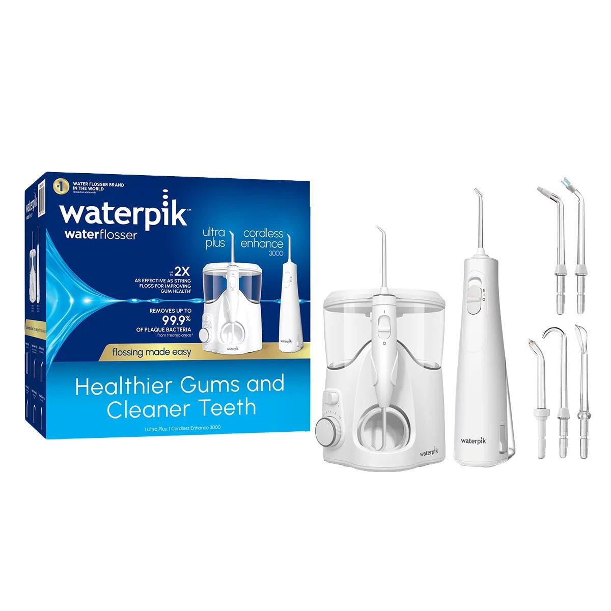 Waterpik Ultra Plus & Cordless Enhance Water Flosser Combo Pack WF-150/WF21