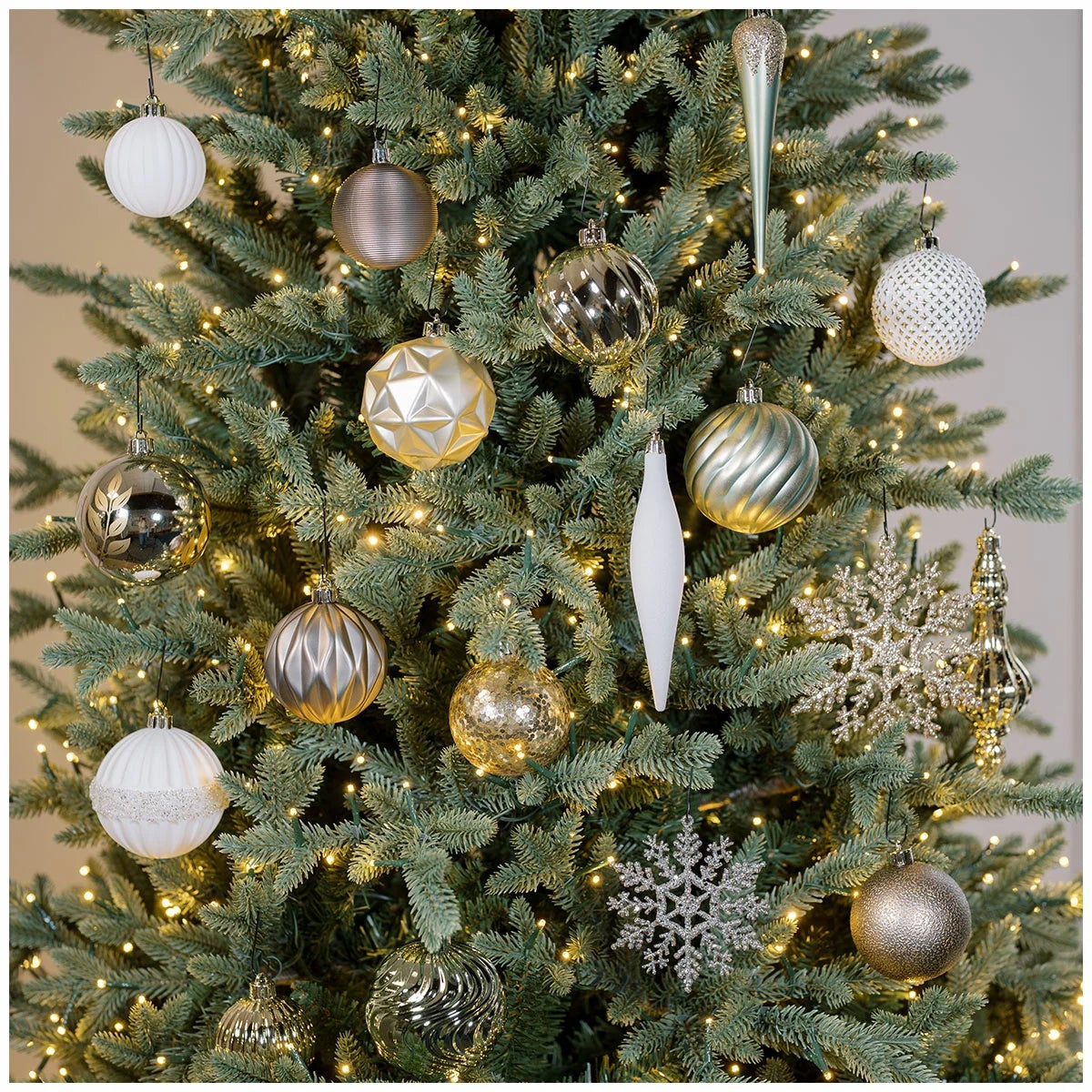 CGH Christmas Tree Decoratio Ornaments 80 Piece Set Shatter Resistant Metallic