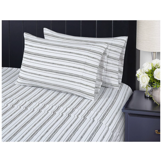 South Point Home Fashions Poly Flannel Sheet Set 6 Piece King Bohemian Stripe