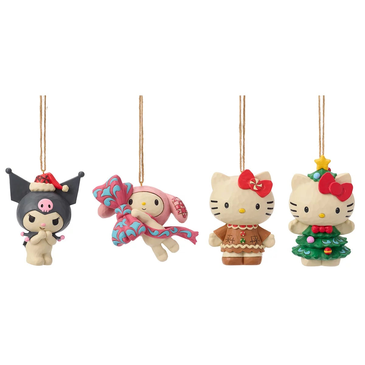 Jim Shore Sanrio Christmas Ornament Set 4 Piece Hand Painted Holiday