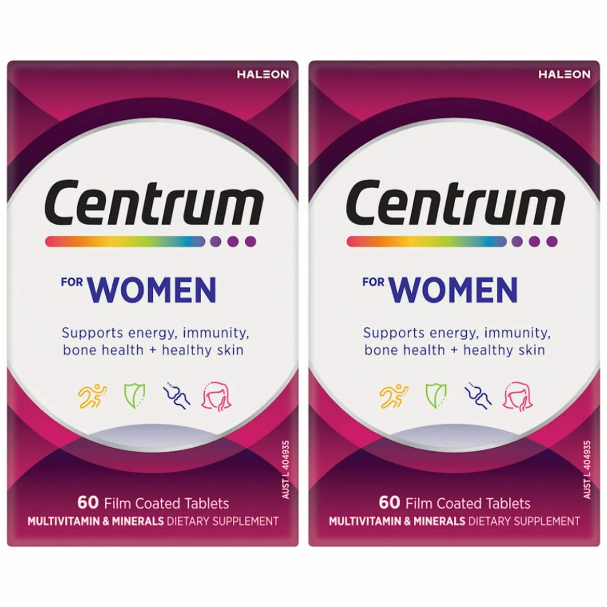 Centrum Women Multivitamin 120 Tablets 2 x 60 Vitamins Minerals Energy Immunity